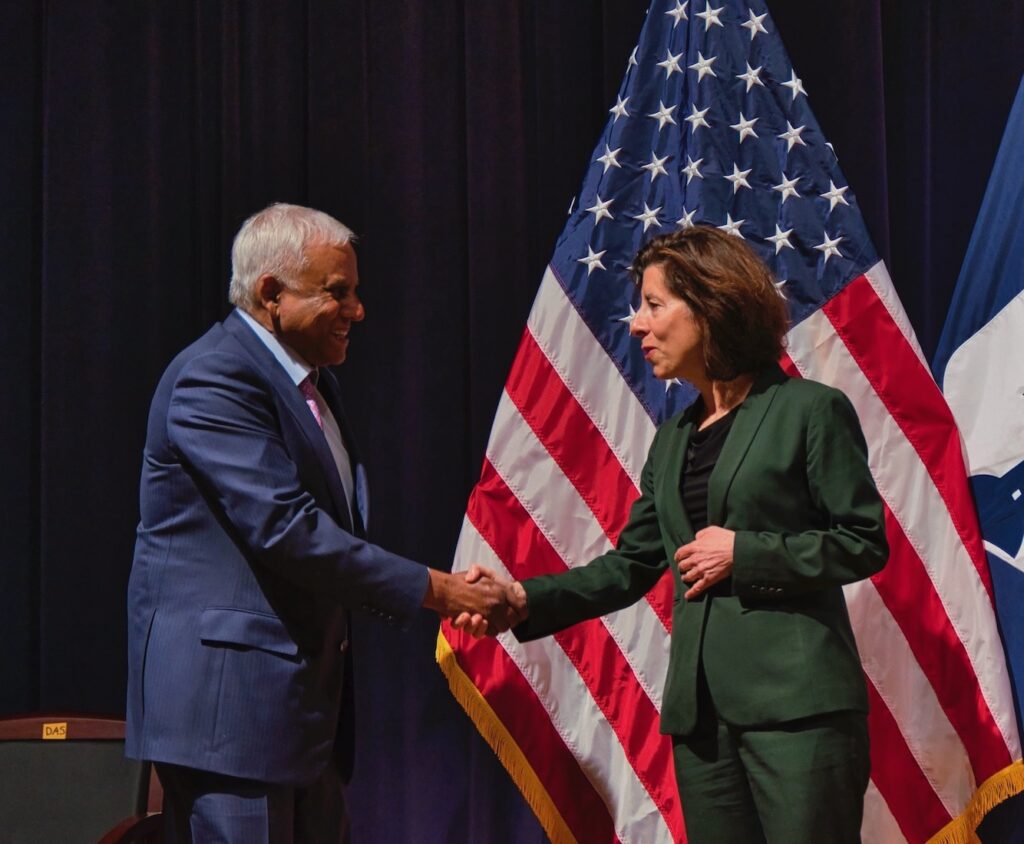 Michael Samuel with U.S. Secretary of Commerce Gina Raimondo